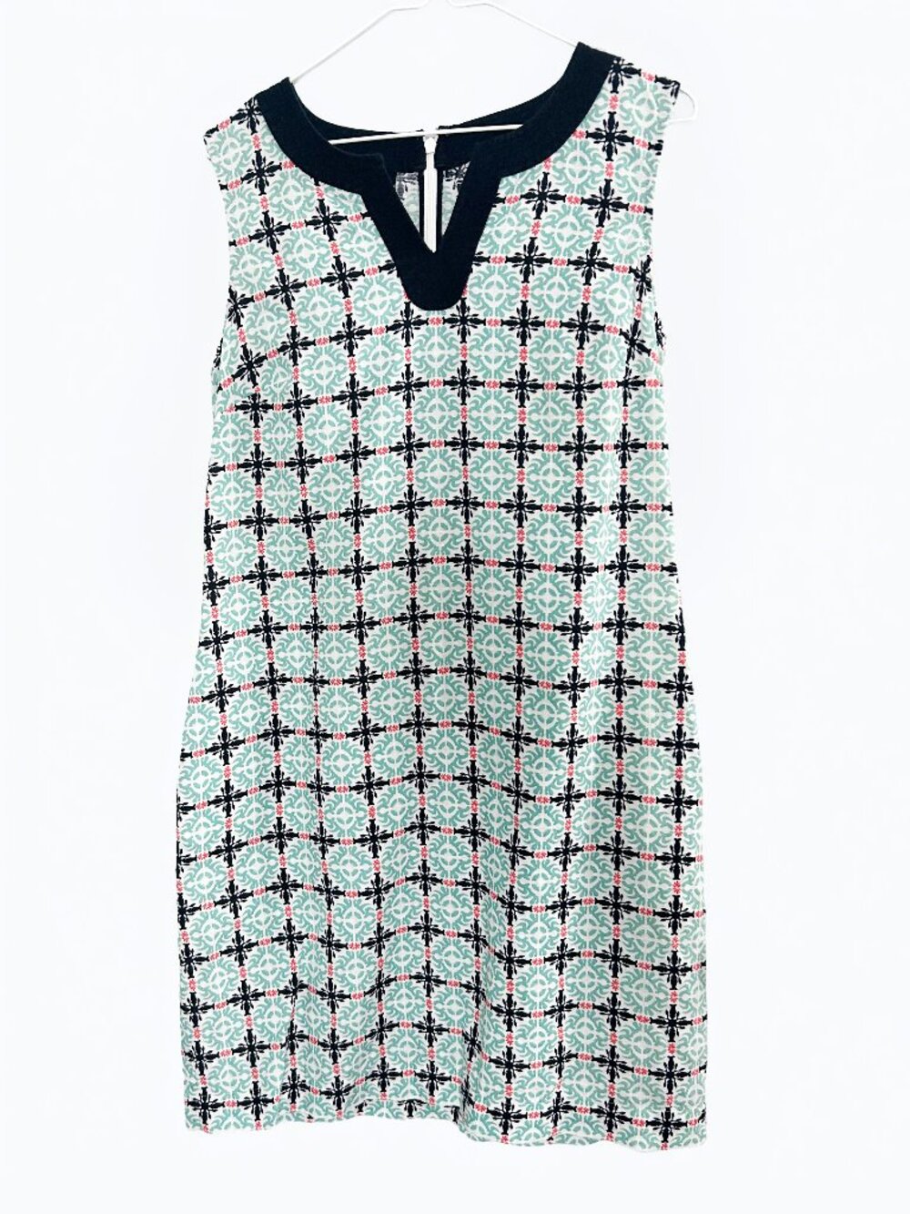 Talbots Linen Blend Geometric Sleeveless Knee Length Dress Size 6